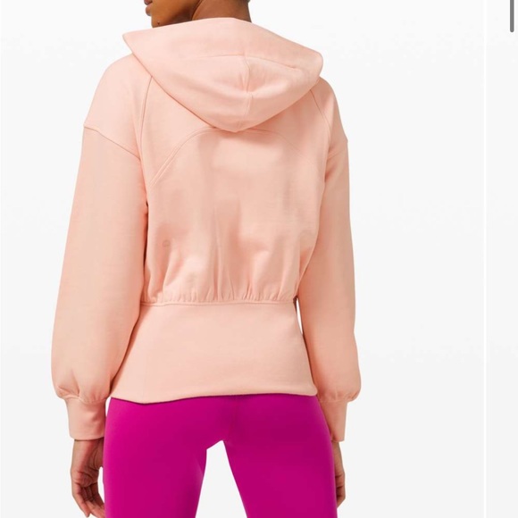 Lululemon Hugged-Waist Cotton Zip Hoodie Pink Mist - Picture 2 of 11